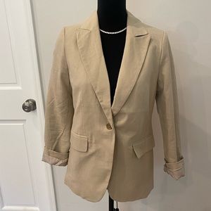 New With Tags - Banana Republic Long And Lean Linen-Cotton Blazer